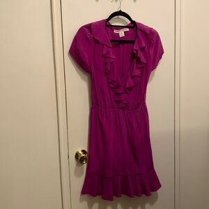 Amanda uprichard purple silk ruffled dress